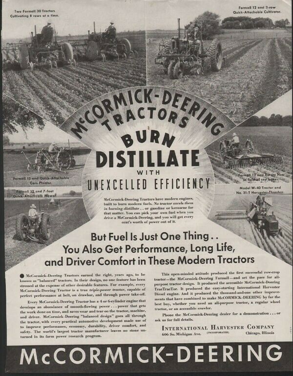 1937 INTERNATIONAL McCORMICK DEERING FARM TRACTOR CULTIVATE CORN AD20469