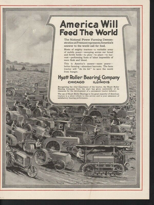 1917 HYATT ROLLER BEARING TRACTOR FARM AGRICULTURE PLOW WHEEL CHICAGO 17019