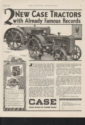 1930 CASE TRACTOR FARM EQUIPMENT PLOW EAGLE ENGINE AD 10362