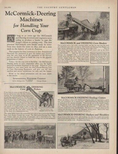 1926 INTERNATIONAL TRACTOR FARM BINDER PICKERS HUSKIERS13997