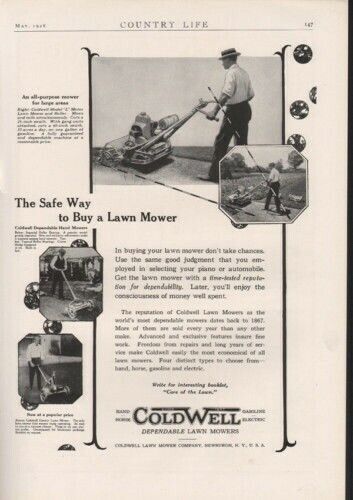 1928 COLDWELL LAWN MOWER WALK BEHIND YARD CARE MOTOR AD9555