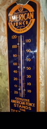 American Steel & Wire Co. Porcelain Thermometer RARE Intact
