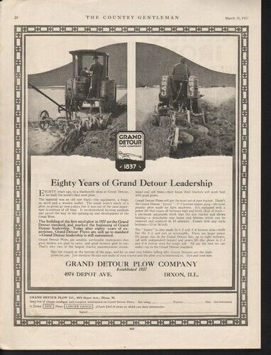 1917 DIXON GRAND DETOUR PLOW TRACTOR FARM FIELD ENGINE 13905