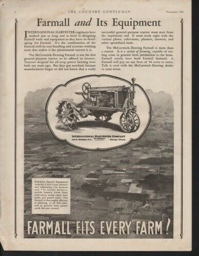 1928 INTERNATIONAL HARVESTER FARMING TRACTOR CHICAGO AD10319