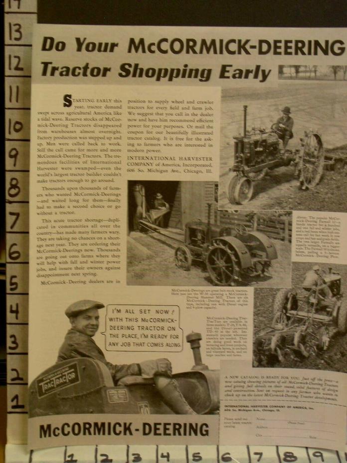 1935 McCORMICK DEERING TRACTOR FARM AGRICULTURE FARMALL BULLDOZER  2311523115