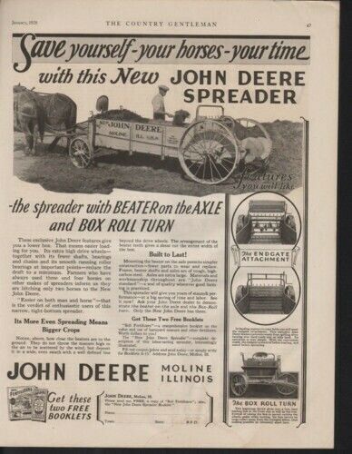 1928 JOHN DEERE SPREADER MANURE FARM IMPLEMENT TRAILER  MOLINE 10315