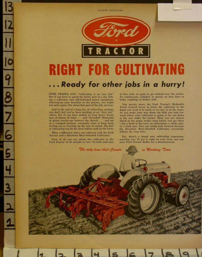 1948 FORD TRACTOR FARM AGRICULTURE CULTIVATE 3 POINT HITCH AD 23164