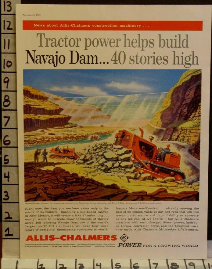 1958 ALLIS CHALMERS CONSTRUCTION BULLDOZER NAVAJO DAM MILWAUKEE  2308123081