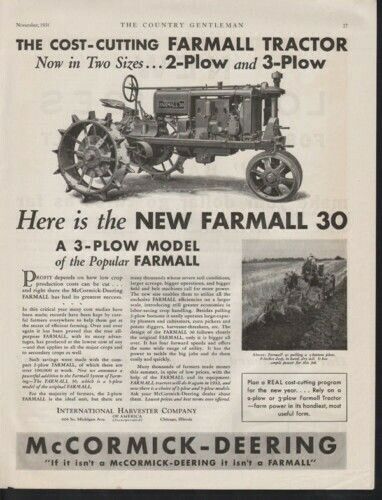 1931 INTERNATIONAL HARVESTER FARMALL 30 GAS TRACTOR AD12796