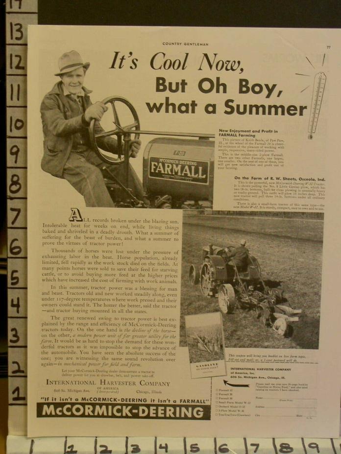 1934 INTERNATIONAL HARVESTER FARM TRACTOR KEITH BOYLE FARMALL 20 AD 23131