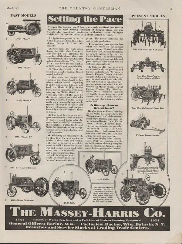 1931 MASSEY HARRIS TRACTOR FARM EQUIPMENT PLANTER FIELD12766