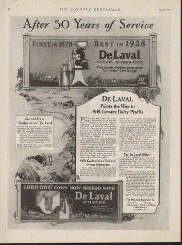 1928 DE LAVAL CREAM SEPARATOR MILKER DAIRY COW FARM AD 10279