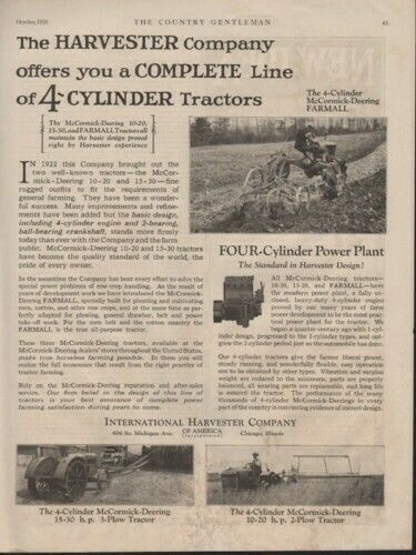 1926 INTERNATIONAL HARVESTER MCCORMICK TRACTOR FARM AD 10276