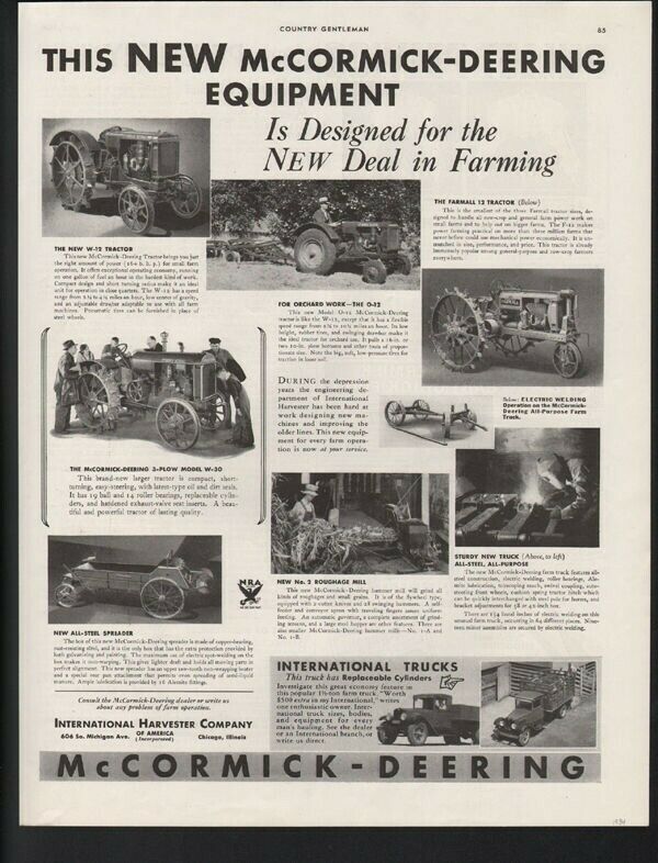 1934 McCORMICK DEERING INTERNATIONAL TRACTOR SPREADER TRUCK FARM 20485