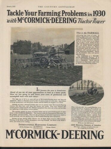 1930 INTERNATIONAL HARVESTER FARM MACHINERY TRACTOR AD 10263