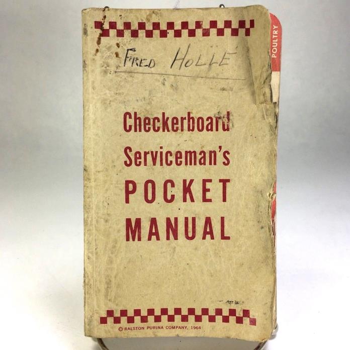 Original RALSTON PURINA Checkerboard Serviceman's Pocket Manual Sales Book 1964