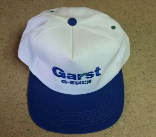 Vintage Garst G-Stac Seed Adjustable Hat, Blue & White