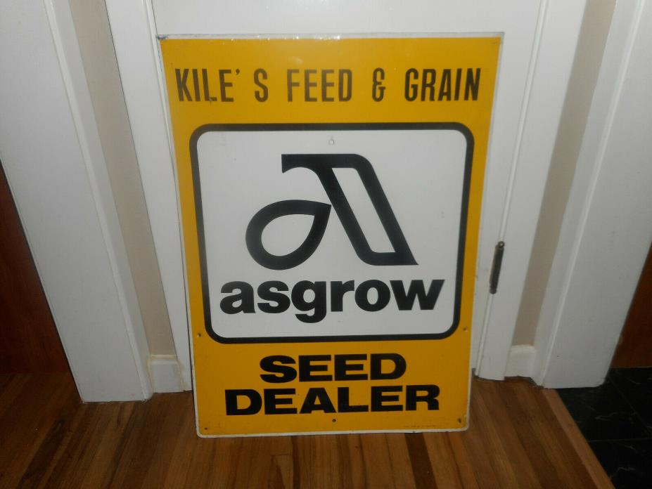 Vintage ASGROW Hybrid Seed Corn Dealer Metal Sign Advertising Farm