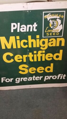 original matal sign Michigan seed farm