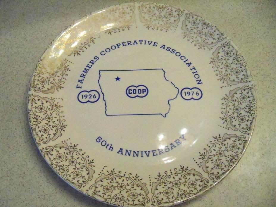 Farmers Cooperative Association~COOP~50th Anniversary Plate~Alberty City-Laurens