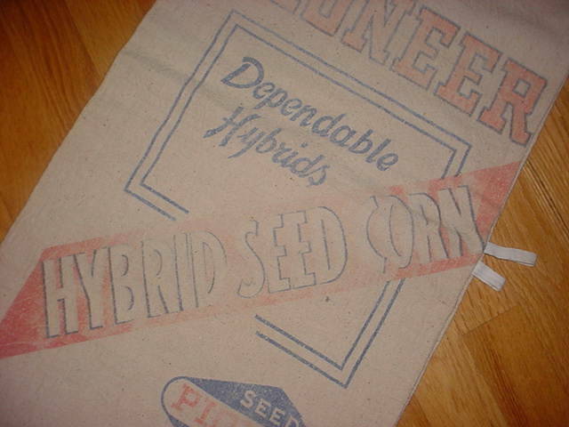 Vintage PIONEER Hybrid Seed Corn Cloth Sack Bag - Hemmed used as a  Dish Towel