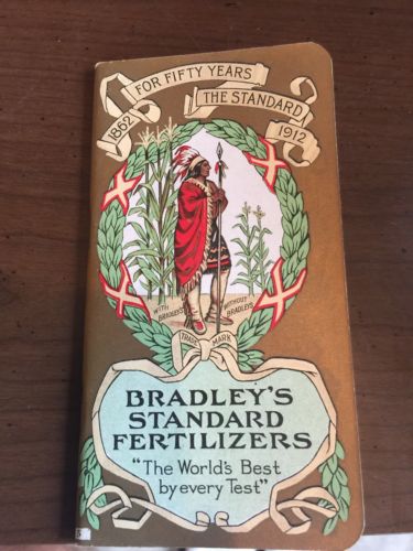 Vintage 1912 BRADLEY'S STANDARD FERTILIZERS POCKET CALENDAR/NOTEBOOK