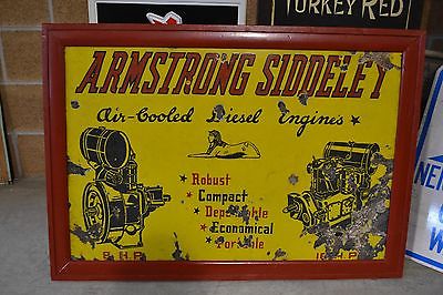 Vintage Armstrong Siddeley Diesel Engines Sign with Frame Advertising