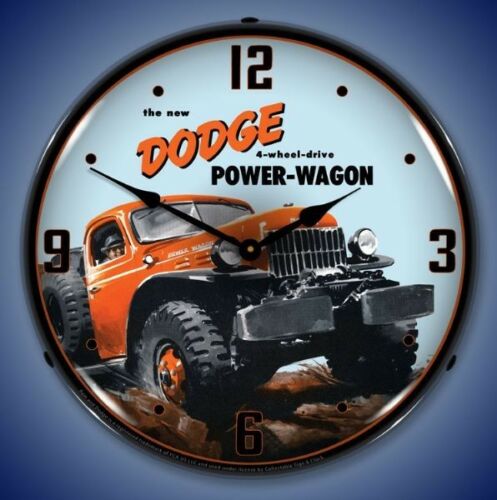 New Dodge Power Wagon 4 Wheel Drive LIGHT UP advertising clock Fast Shipping
