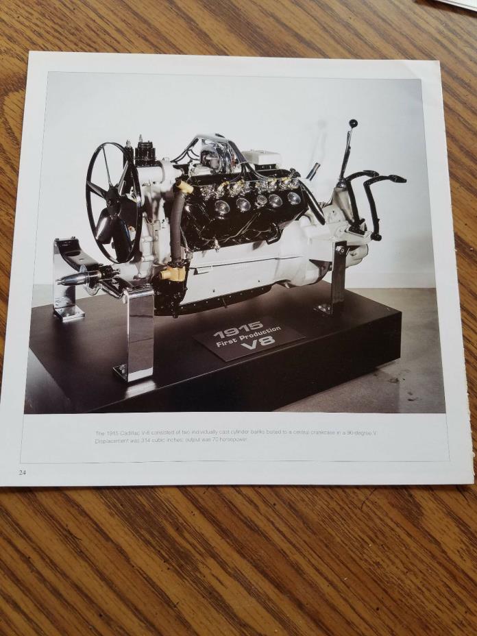 1915 CADILLAC V-8 314 C.I. 70 H.P. ENGINE MOTOR MAGAZINE ADVERTISEMENT PRINT AD