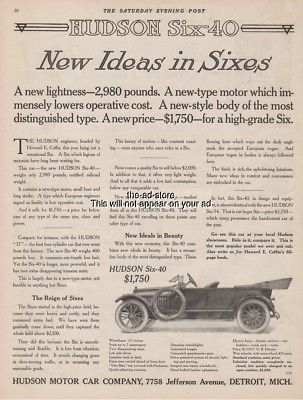 1914 Hudson Motor Car Co Print Ad Detroit Michigan Six-40 Open Auto Advertising
