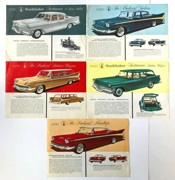 Vtg Lot of 1958 Studebaker Packard Sales Brochure Sheets Scotsman Hardtop Wagon