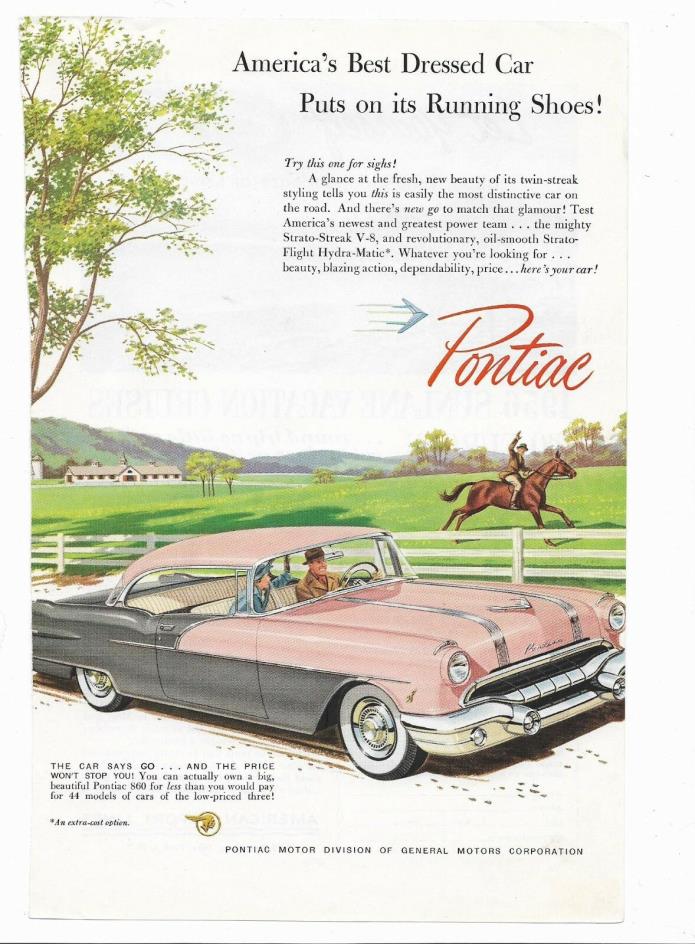 PONTIAC 860 AD - Vintage Full Color General Motors auto car detroit - Horse Farm