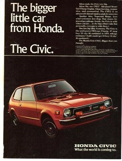 1976 Honda Civic magazine Ad - Motor Trend July 1976
