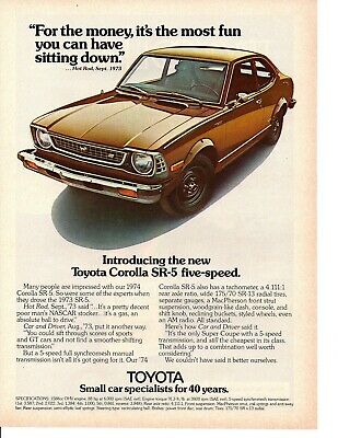 1974 TOYOTA COROLLA  ~  CLASSIC ORIGINAL PRINT AD