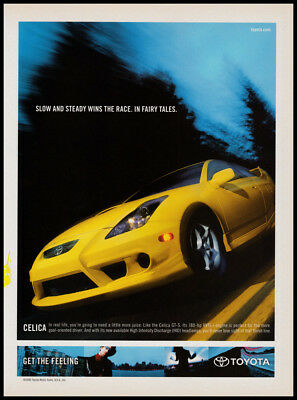 Toyota Celica print ad 2003 yellow car