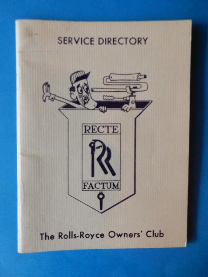 Rolls Royce Owners Club Service Directory Brochure 1963