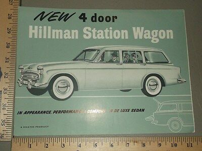 1958 Hillman Station Wagon Sales Folder Brochure US Import
