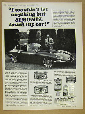 1966 Simoniz Car Wax Jaguar XKE XK-E E-Type coupe photo vintage print Ad