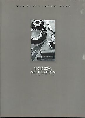 Mercedes Benz 1989 Technical Specifications Brochure