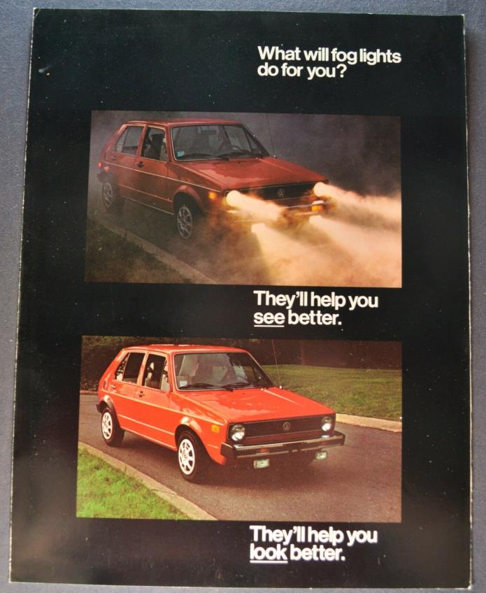 1975-1976 Volkswagen Fog Lights Brochure Rabbit Scirocco Dasher Original VW
