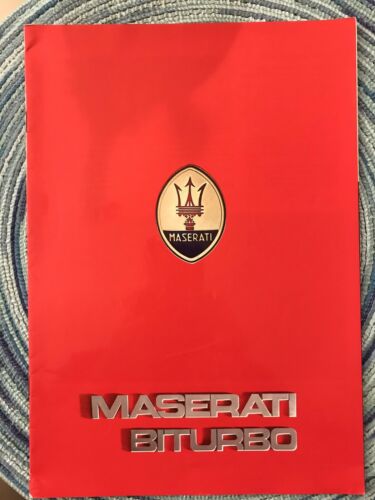 1985-1986 Maserati Biturbo Sales Brochure Folder in English Text Original