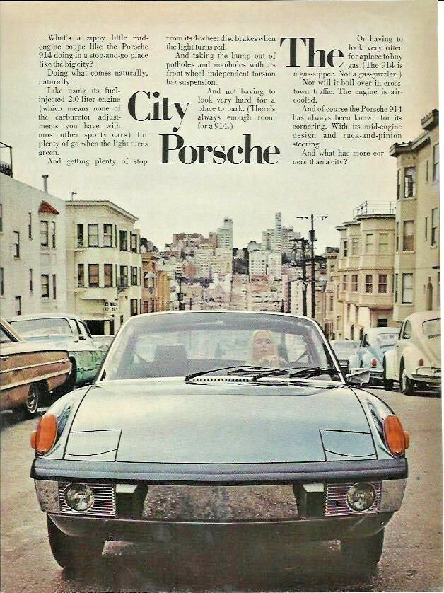 1973 Porsche 914 Blue Convertible 1970s Sports Car Photo Vintage Print Ad Decor