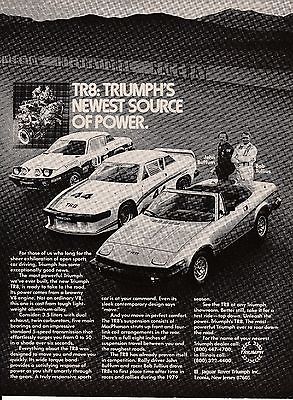Vintage 1980 Triumph TR8  car print ad   Great to frame!