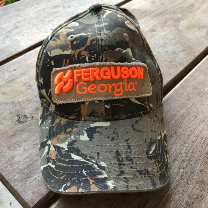 Ferguson Georgia Camo Baseball Cap Hat Blaze Orange Logo Atlanta Cap Company