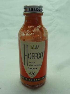 VIntage Hoffco Liquid Shoe Dressing Bottle, with Product, Orange - 0032