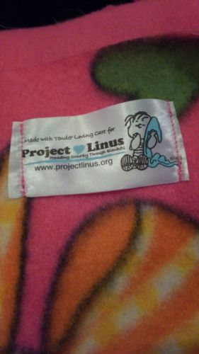 Project Linus (Peanuts) Hand Made Security Girls Baby Blanket Pink Bows & Hearts