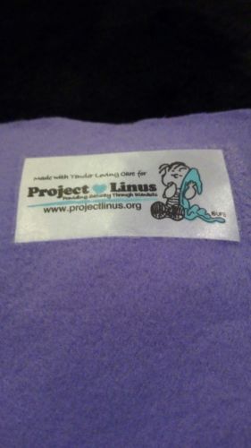 Project Linus (Peanuts) Hand Made Security Girls Baby Blanket Solid Purple