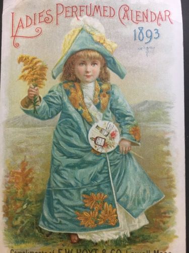 Lithographic Paper Adverstisement Ladies Perfumed Calendar 1893 German Cologne