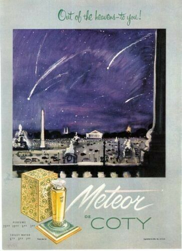 1951 METEOR DE COTY NIGHT STAR CITY PERFUME FRAGRANCE 6846