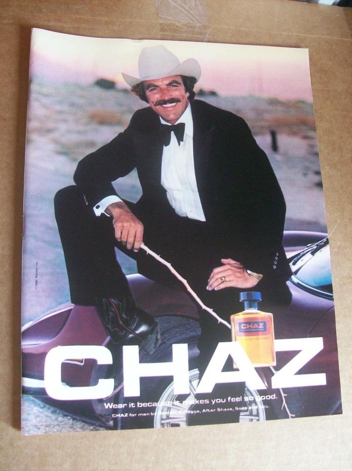 Original 1981 Chaz Cologne Magazine Ad with Tom Seleck
